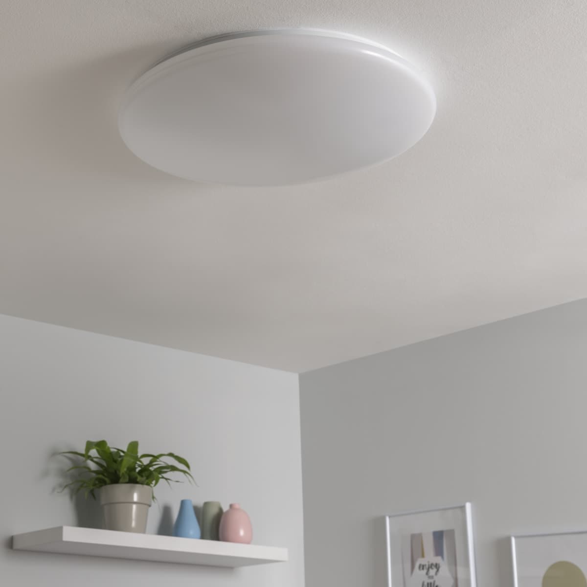 MOON METAL CEILING LAMP WHITE D56 LED 28W NATURAL LIGHT
