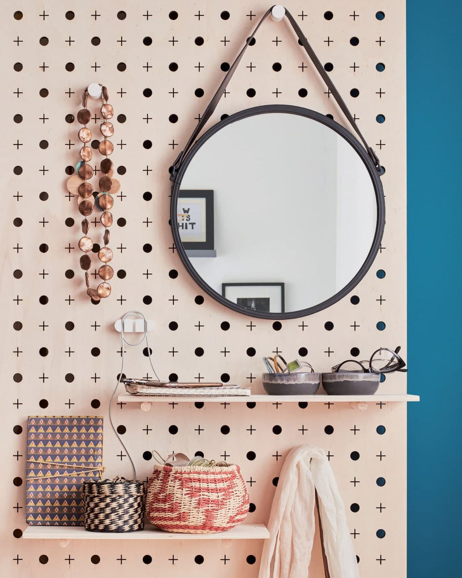 Bricocenter BLACK METAL BARBIER MIRROR 41CM