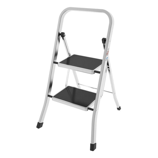 ALUMINIUM STOOL 2 STEPS RECTANGULAR FRAME 35X20MM, NON-SLIP STEP - best price from Maltashopper.com BR450001353