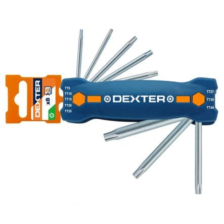 8-PIECE DEXTER TEMPER TORX SOCKET SPANNER SET, ASSORTED SIZES, STEEL - best price from Maltashopper.com BR400001636