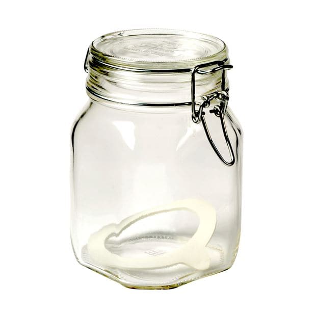 Casa FIDO 1 L transparent airtight jar, H 16 cm - Ø 10,6 cm