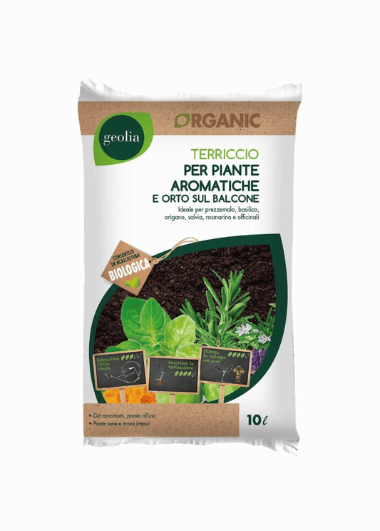 Bricocenter SOIL FOR AROMATIC PLANTS AND BALCONY VEGETABLE GARDEN 10 L BIO GEOLIA