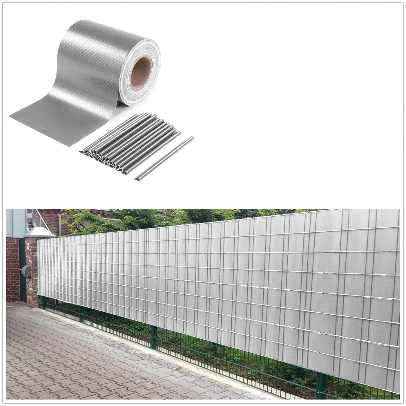 Bricocenter PVC WINDOW STRIP MT35 X 19CM LIGHT GREY, 25 FIXING CLIPS INCLUDED