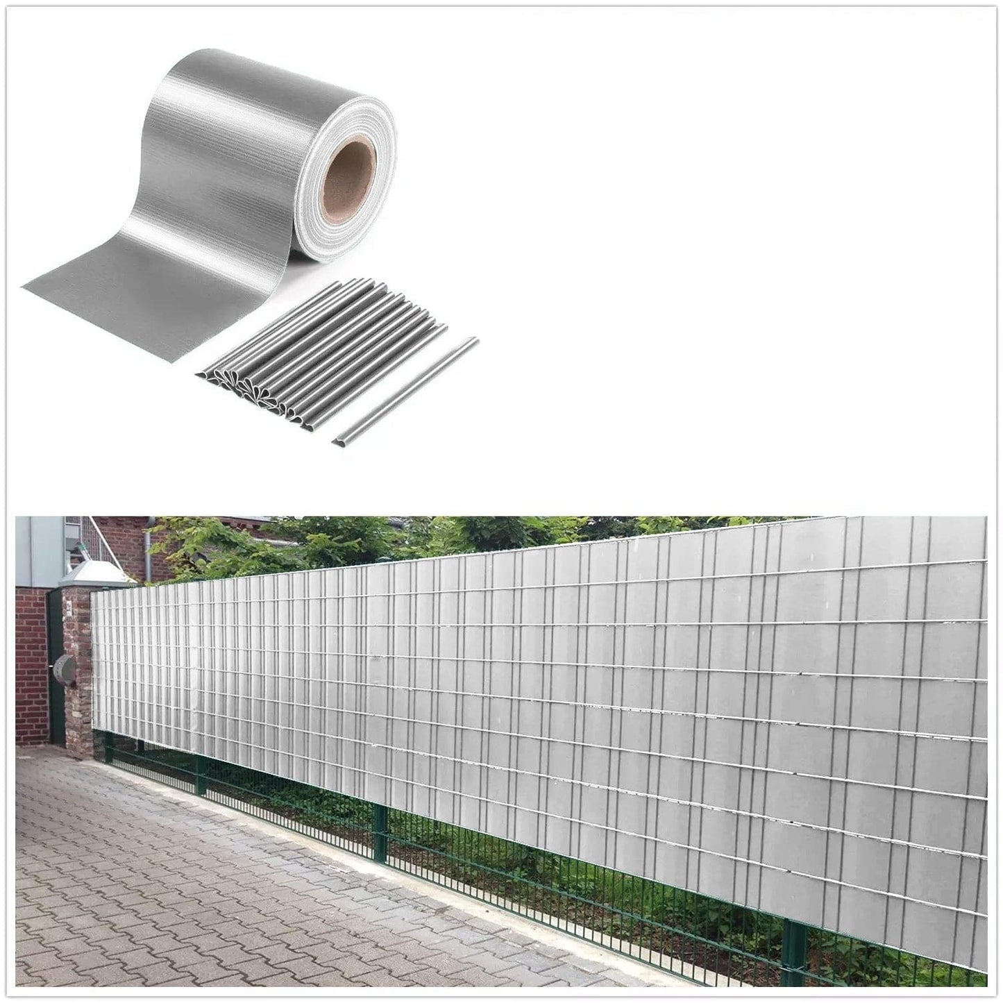 Bricocenter PVC WINDOW STRIP MT35 X 19CM LIGHT GREY, 25 FIXING CLIPS INCLUDED