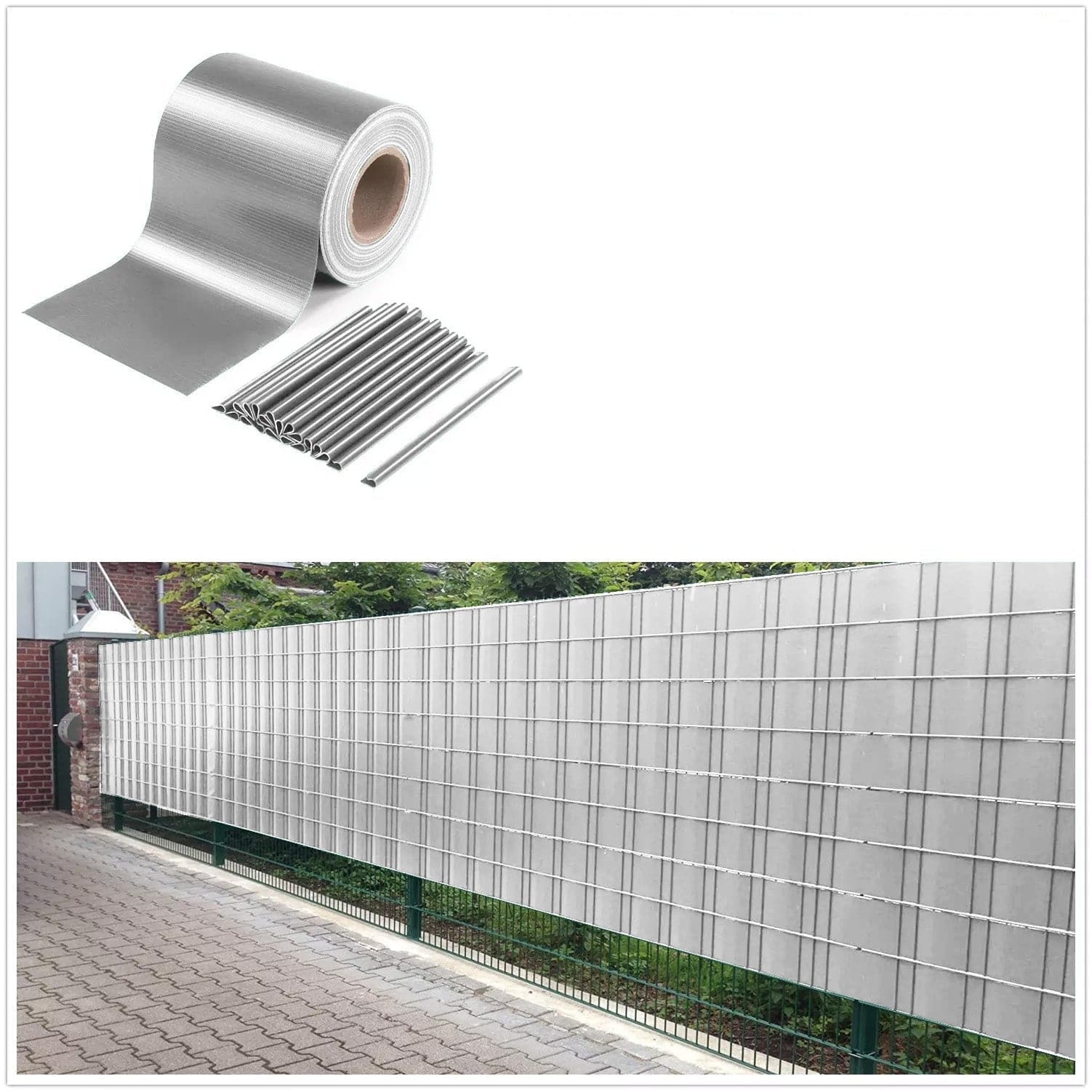 Bricocenter PVC WINDOW STRIP MT35 X 19CM LIGHT GREY, 25 FIXING CLIPS INCLUDED