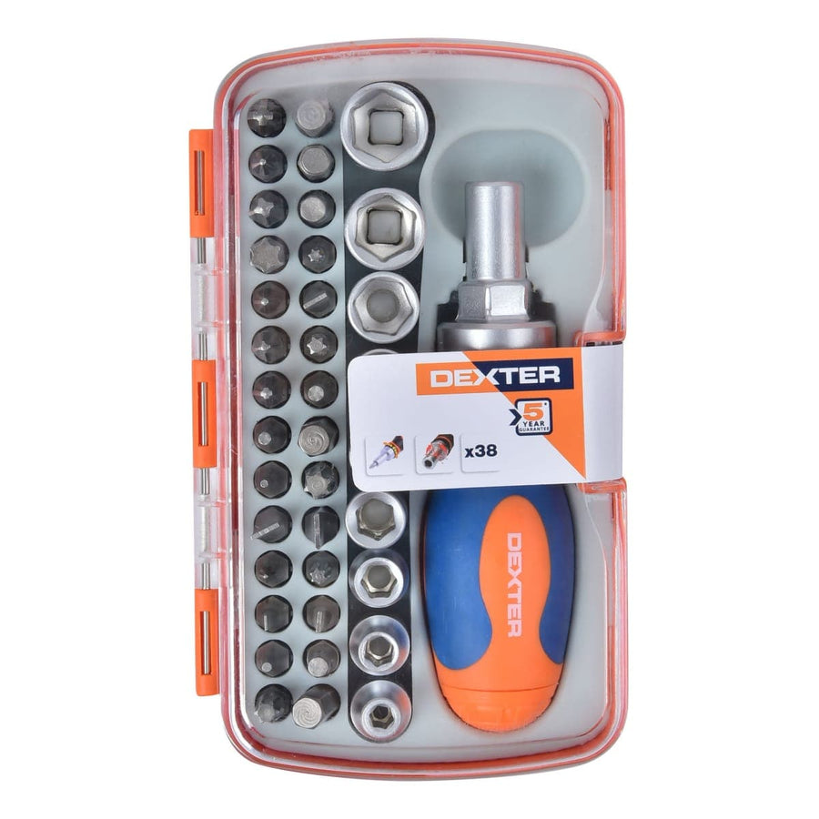 Bricocenter RATCHET SCREWDRIVER+BITS DEXTER 38 PCS