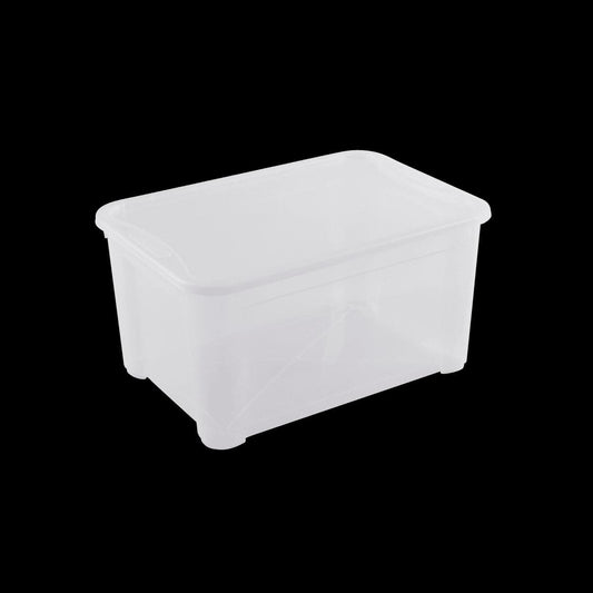 TRANSPARENT PLASTIC CONTAINER WITH LID T BOX L55.5xP39xH28.5CM 45-50LT - best price from Maltashopper.com BR410230002