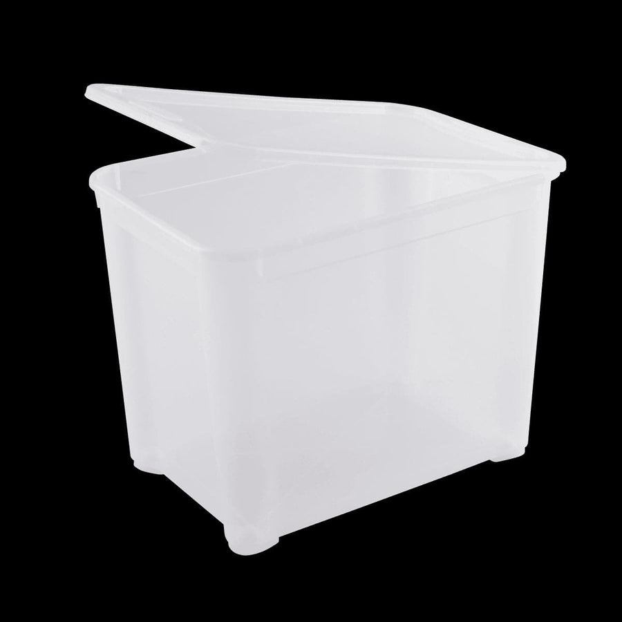 Bricocenter T BOX XL L55.5xP39xH42.5CM 70LT TRANSPARENT PLASTIC LID CONTAINER
