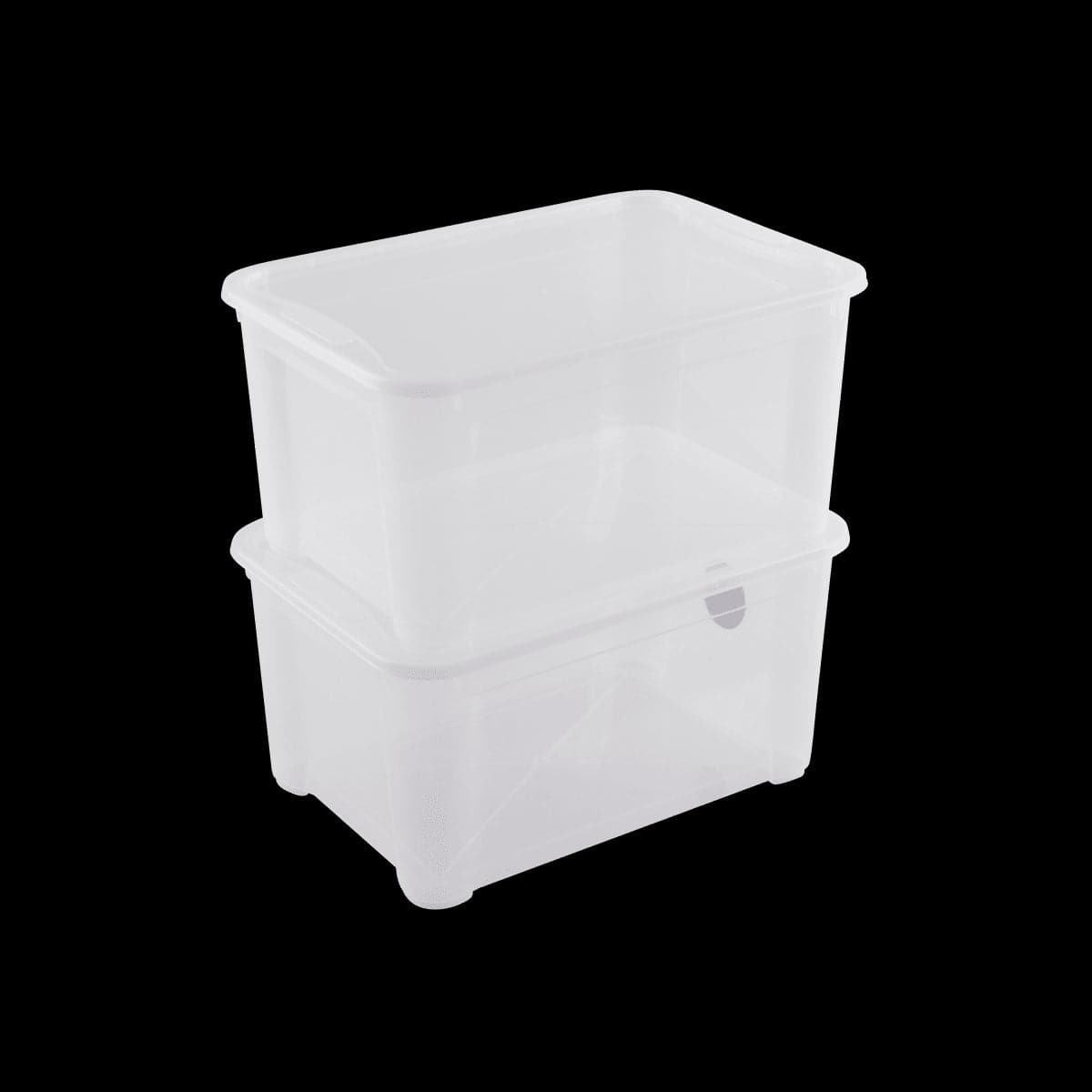 TRANSPARENT PLASTIC CONTAINER WITH LID T BOX L55.5xP39xH28.5CM 45-50LT - best price from Maltashopper.com BR410230002