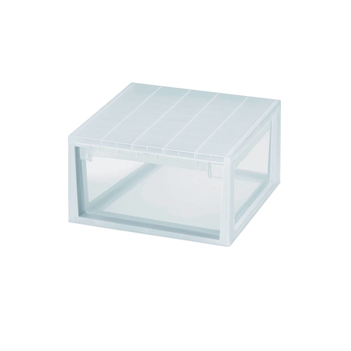 Bricocenter LIGHT DRAWER CLOTHING BOX L39.6xP39xH21.3CM TRANSPARENT PLASTIC