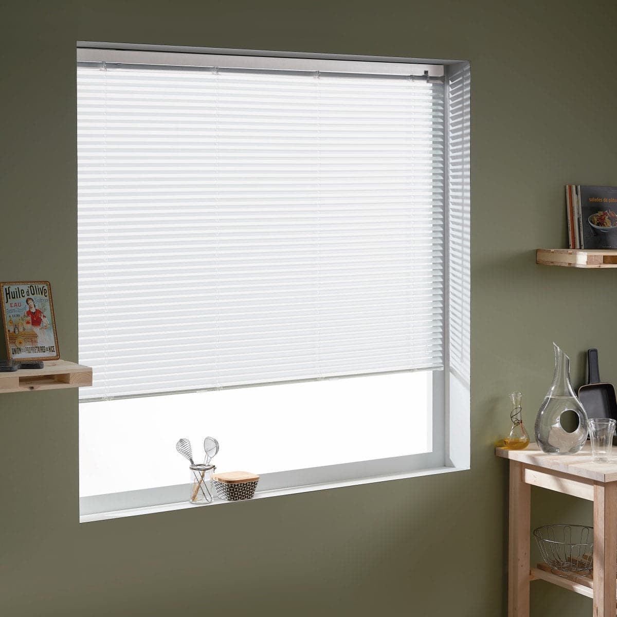 VENETIAN BLIND CORDLESS 60X130CM ALUMINIUM WHITE - best price from Maltashopper.com BR480007819