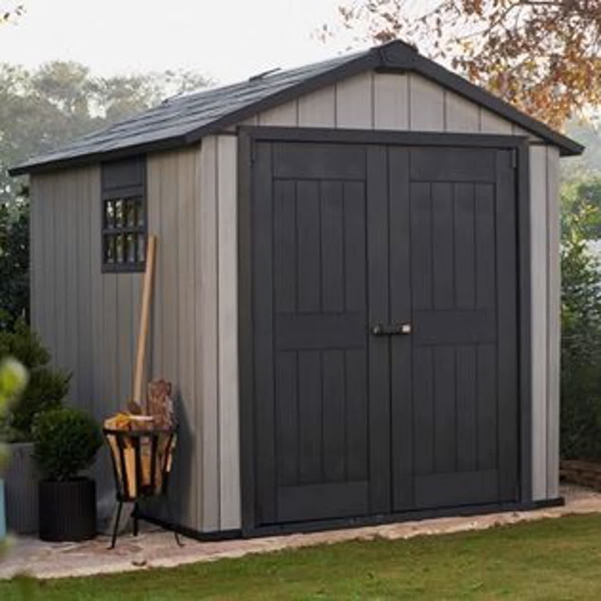 GARDEN SHED OAKLAND 7511 THICKNESS 20MM EXTERNAL DIMENSIONS 342X210X242H FLOOR INCLUDED
