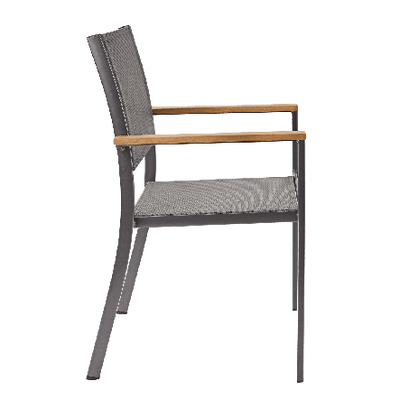 ORIS NATERAL ALU - Chair with eucalyptus wooden armrests and textile seat - 55.2x55.2xh84.5 - best price from Maltashopper.com BR500011201