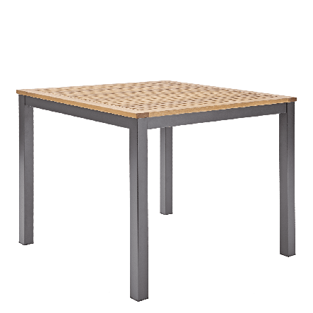 Bricocenter BRICOCENTER ORIS NATERAL TABLE 4 SPAINS ALU SQUARE. Eucalyptus wood top 89x89xh74.6