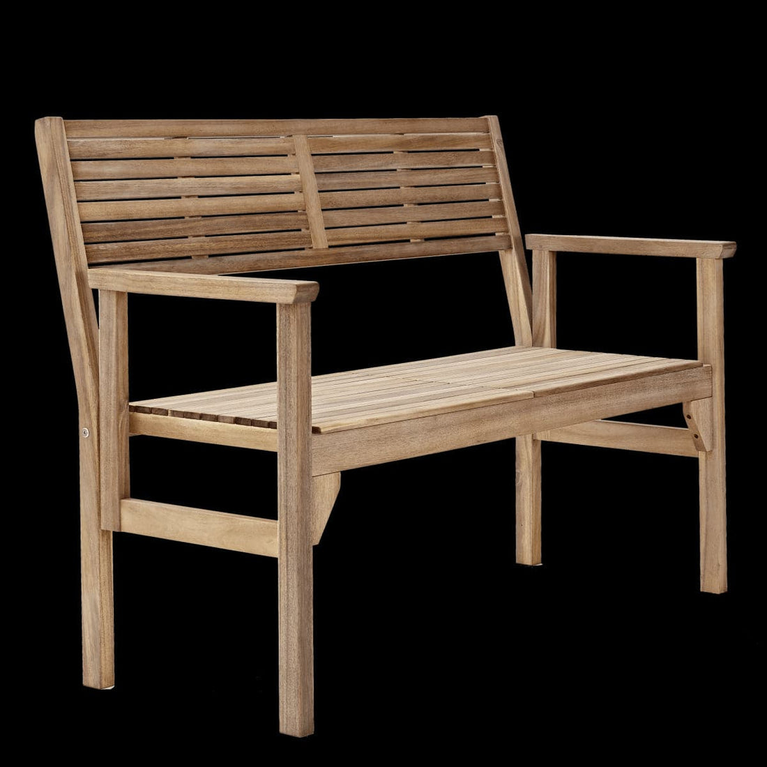 SOLIS ORIGAMI NATERIAL 2 SEATER ACACIA WOOD BENCH WITH ARMRESTS 55.2X120XH89.5 - best price from Maltashopper.com BR500011220