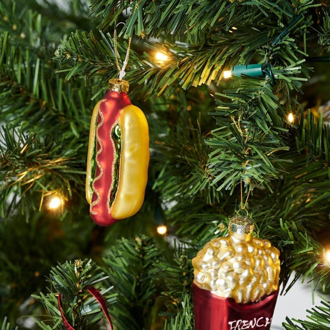 HOT DOG Golden Christmas ball H 10 x W 4.5 x D 3 cm - best price from Maltashopper.com CS676375