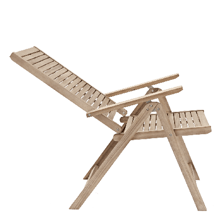Bricocenter BRICOCENTER - SOLARIS NATERIAL - Foldable armchair with Armrests - Acacia wood - 59x75xh109.5
