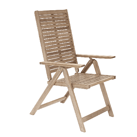 BRICOCENTER - SOLARIS NATERIAL - Foldable armchair with Armrests - Acacia wood - 59x75xh109.5 - Premium Sun Loungers and Armchairs from Bricocenter - Just €127.99! Shop now at Maltashopper.com