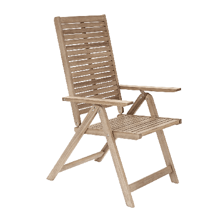 Bricocenter BRICOCENTER - SOLARIS NATERIAL - Foldable armchair with Armrests - Acacia wood - 59x75xh109.5