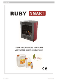 RUBY SMART BURGUNDY VENTILATED BIOETHANOL STOVE L47 H 52.5 L36 - best price from Maltashopper.com BR430002978