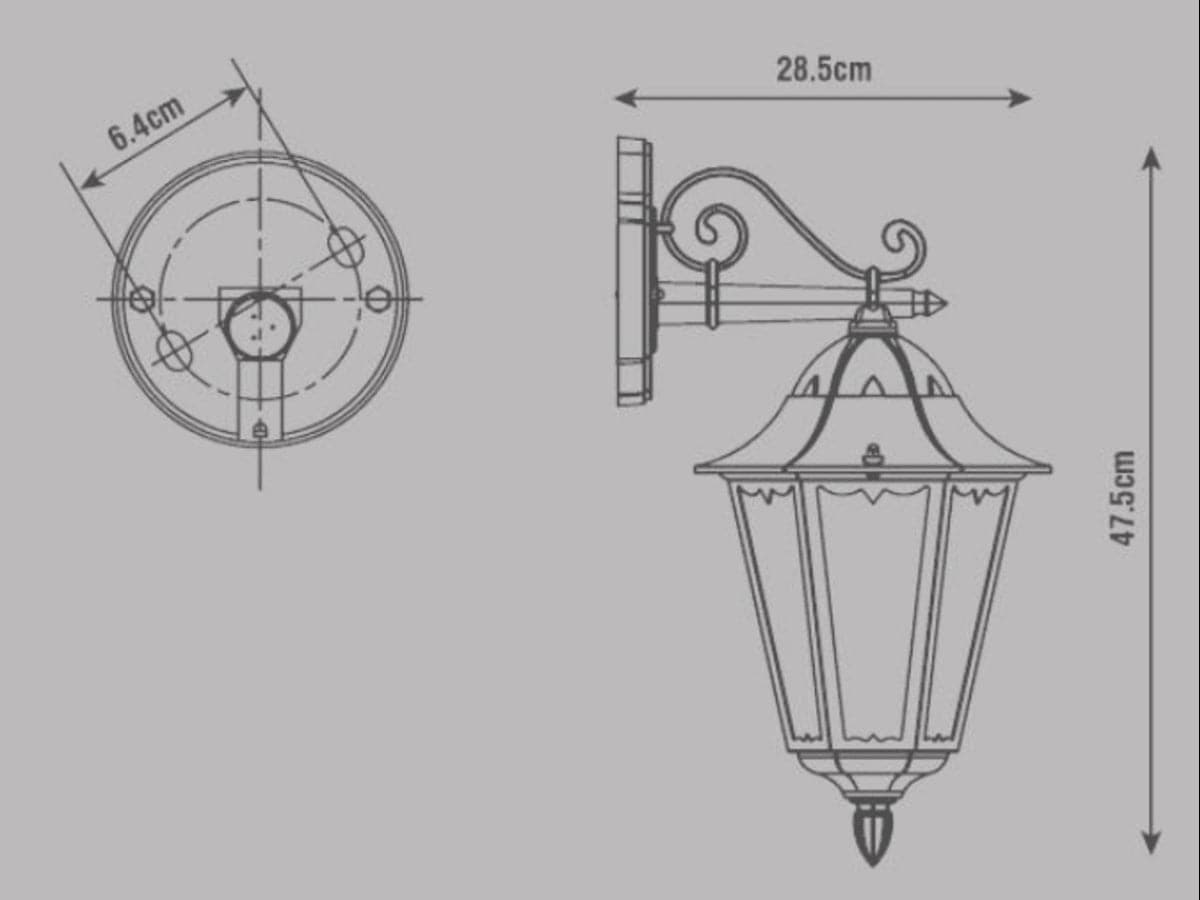 MONZA WALL LIGHT DESCENDING ALUMINIUM BLACK 28.5X47.5 CM E27=100W IP44 - best price from Maltashopper.com BR420004216