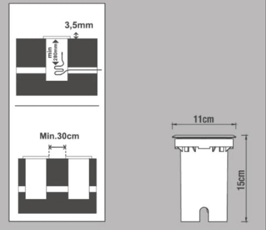 RECESSED SPOTLIGHT ATLANTA ALUMINIUM GREY D11 H15 CM GU10=28W IP65 - best price from Maltashopper.com BR420820296