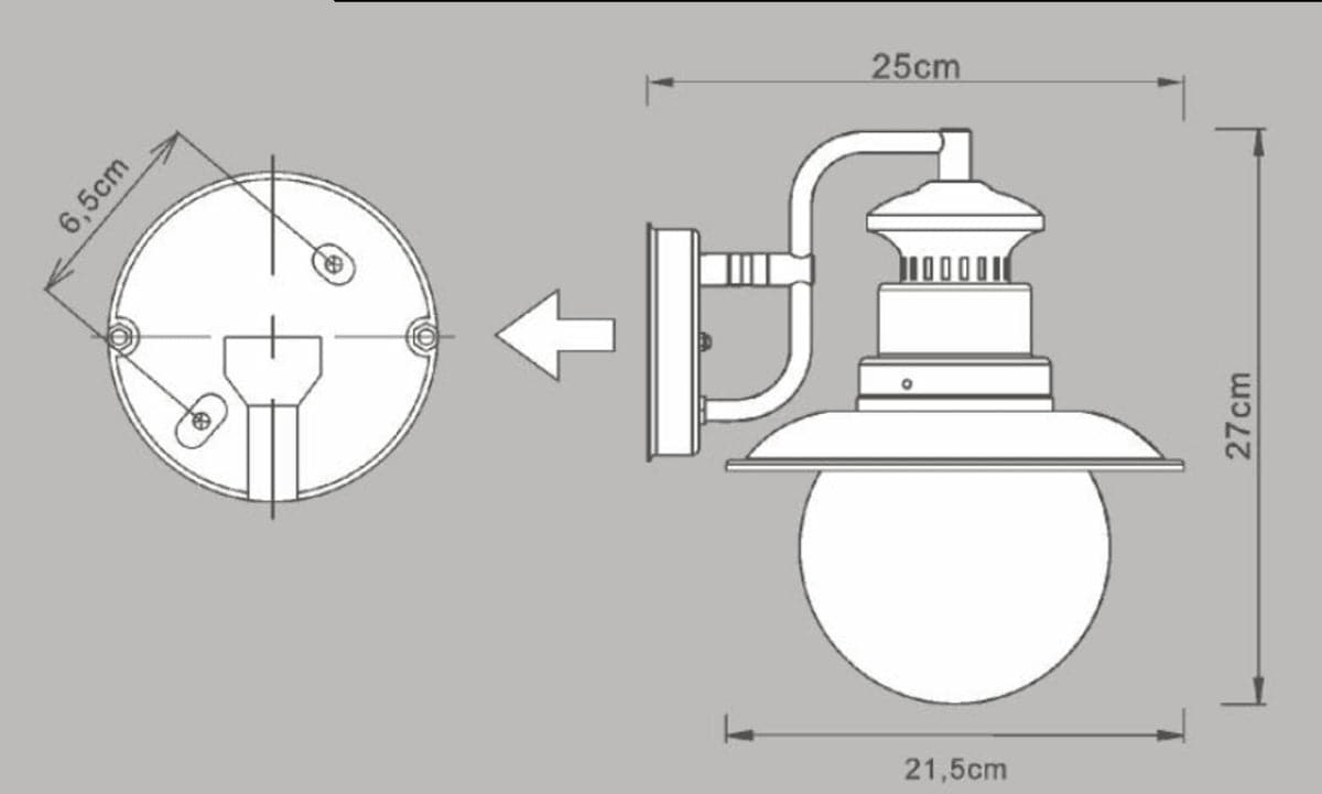 MARINA RUST STEEL WALL LIGHT D25 CM E27=60W IP44 - best price from Maltashopper.com BR420950741