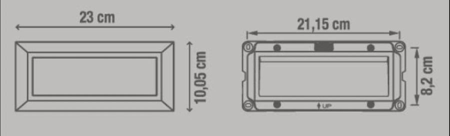 BRONSON ALUMINIUM BLACK 23x10x3.5 CM LED 8W NATURAE LIGHT IP44 RECESSED LAMP