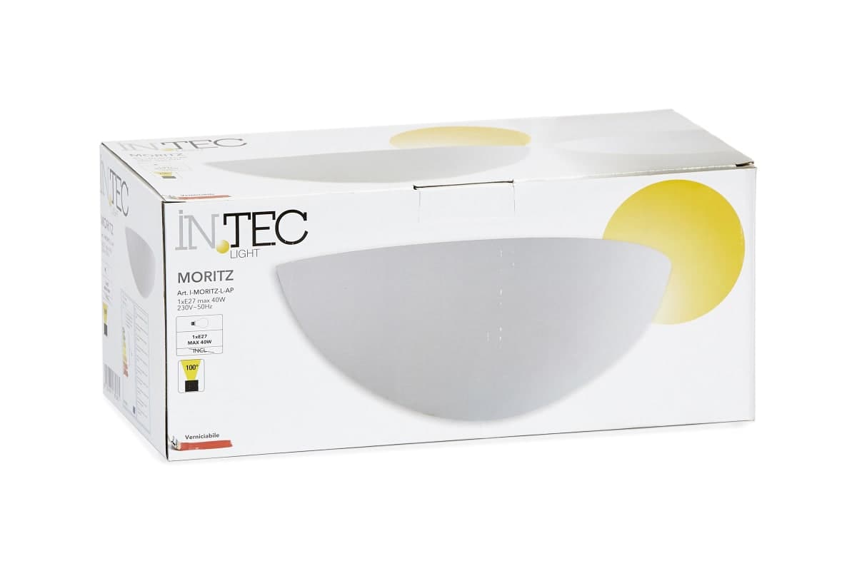 MORITZ WALL LIGHT PLASTER WHITE D31X12.5X9CM E27=28W - Premium Wall lights from Bricocenter - Just €30.99! Shop now at Maltashopper.com