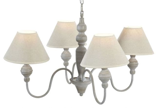 ROMANCE METAL CHANDELIER BEIGE D70 4XE14=40W - best price from Maltashopper.com BR420004914