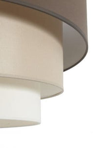 BEIGE AND BROWN FABRIC TRIPLE CYLINDER CHANDELIER D60 E27=60W - best price from Maltashopper.com BR420004947