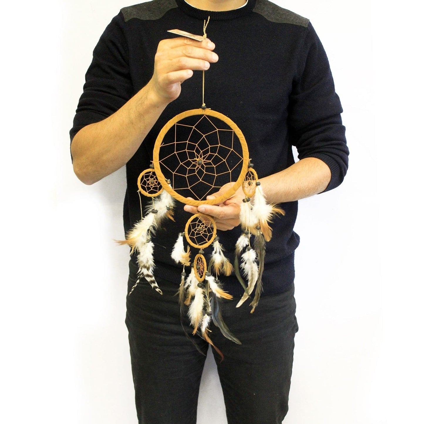 Bali Dreamcatcher- Medium Round - Cream/Coffee/Choc - best price from Maltashopper.com BDC-10