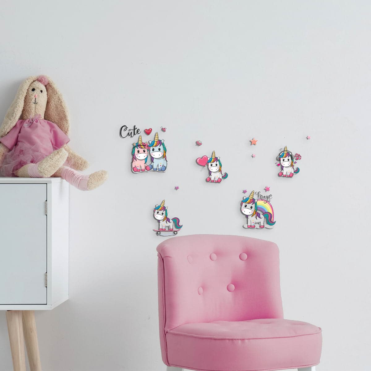 Bricocenter STICKER 3 LEVEL KIDS LOVELY UNICORN 30X30 CM