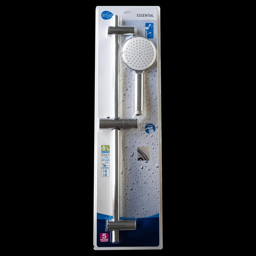 Bricocenter ESSENTIAL CHROME SLIDING RAIL CHROME/WHITE HAND SHOWER 1 JET SENSEA