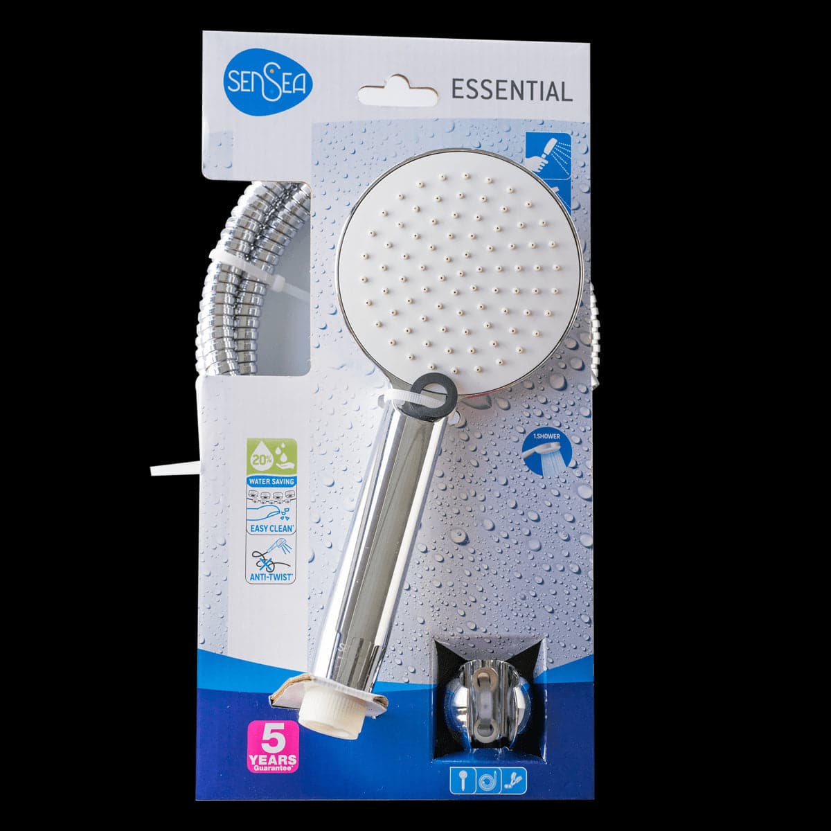 MINIKIT ESSENTIAL 1-SPRAY HAND SHOWER CHROME HOLDER AND FLEXIBLE HOSE - best price from Maltashopper.com BR430007055