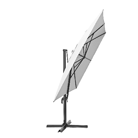 AURA NATERIAL - Steel and aluminum umbrella with white polyester tarp 2.9X3.9 M
