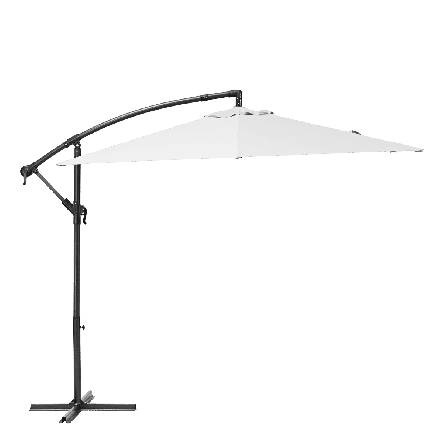 POLAR NATERIAL - Steel and aluminum umbrella with white polyester cloth - D 2.9 M - best price from Maltashopper.com BR500011238