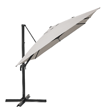 AURA NATERIAL - Steel and aluminum umbrella with gray polyester tarpaulin 2.9X3.9 M