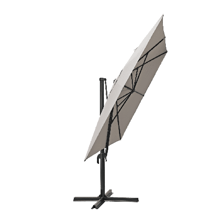 AURA NATERIAL - Steel and aluminum umbrella with gray polyester tarpaulin 2.9X3.9 M - best price from Maltashopper.com BR500011244