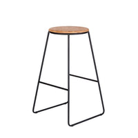GIULIA Black bar stool, natural H 70 x W 42 cm - Ø 31 cm - best price from Maltashopper.com CS612409