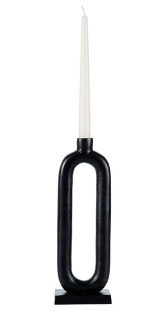 NOVA Black candlestick H 29 x W 10 x D 5.5 cm - Ø 2.1 cm