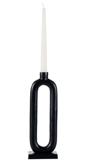 Casa NOVA Black candlestick H 29 x W 10 x D 5.5 cm - Ø 2.1 cm