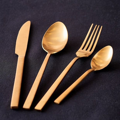 SUBLIMO 16-piece golden cutlery - best price from Maltashopper.com CS609147