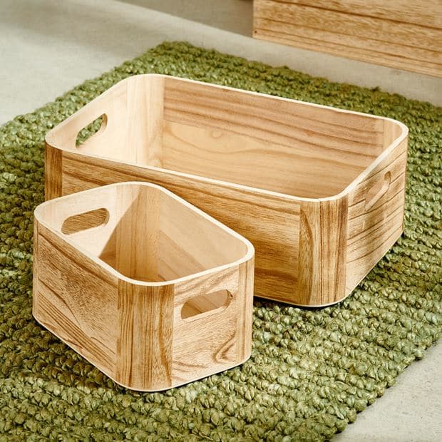 LIGNO Natural box H 11 x W 15.5 x D 22.5 cm - best price from Maltashopper.com CS647178