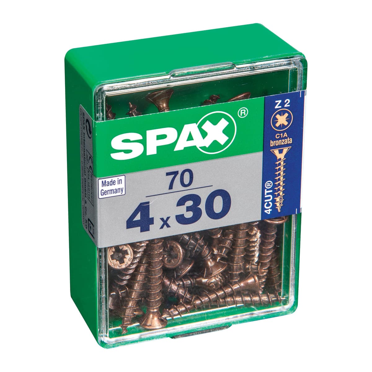 BRONZED POZI SCREWS 4X30 M 70 PCS.