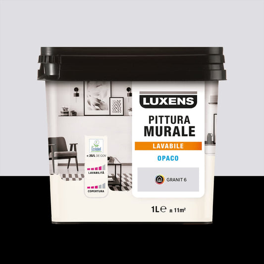 Bricocenter LUXENS WASHABLE GRANITE GREY 6 PAINT 1 LT