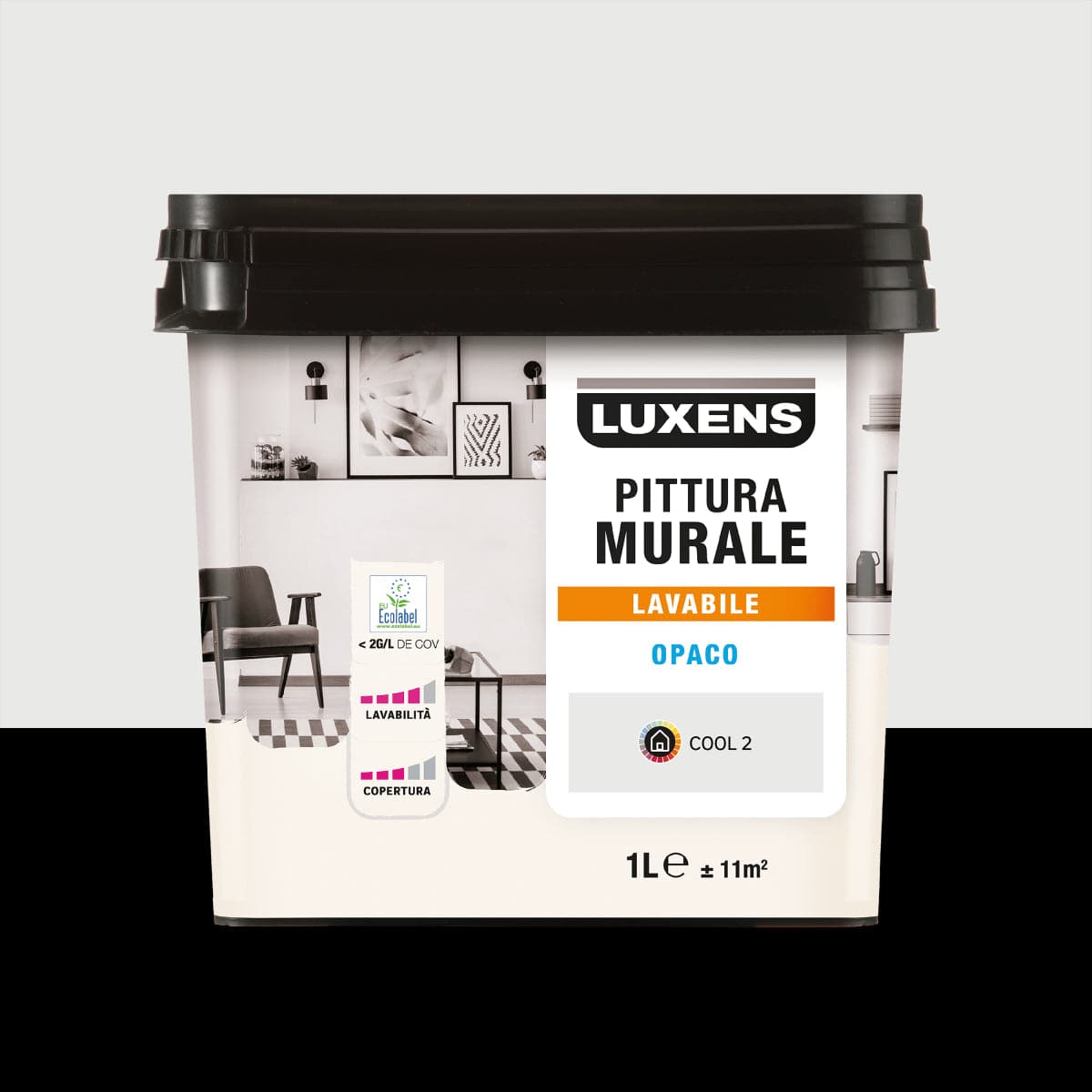 Bricocenter LUXENS COOL GREY PAINT 2 WASHABLE 1 LT