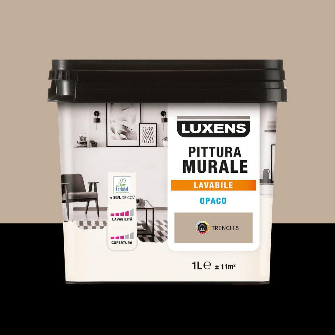 LUXENS WASHABLE TRENCH BROWN PAINT 5 1 LITRE
