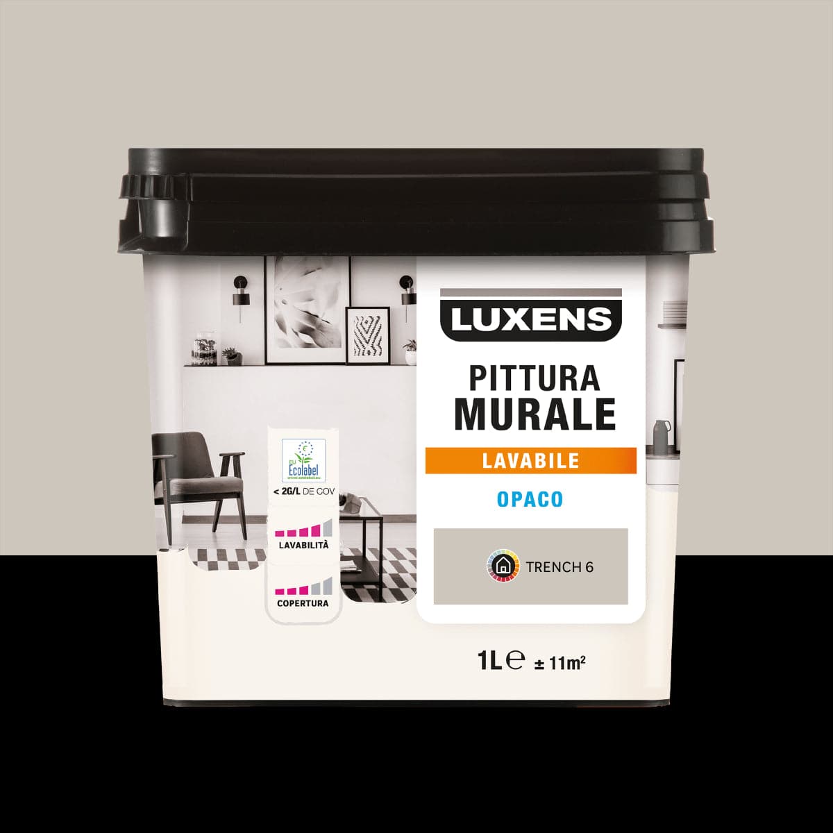 Bricocenter LUXENS WASHABLE BEIGE TRENCH 6 PAINT 1 LITRE