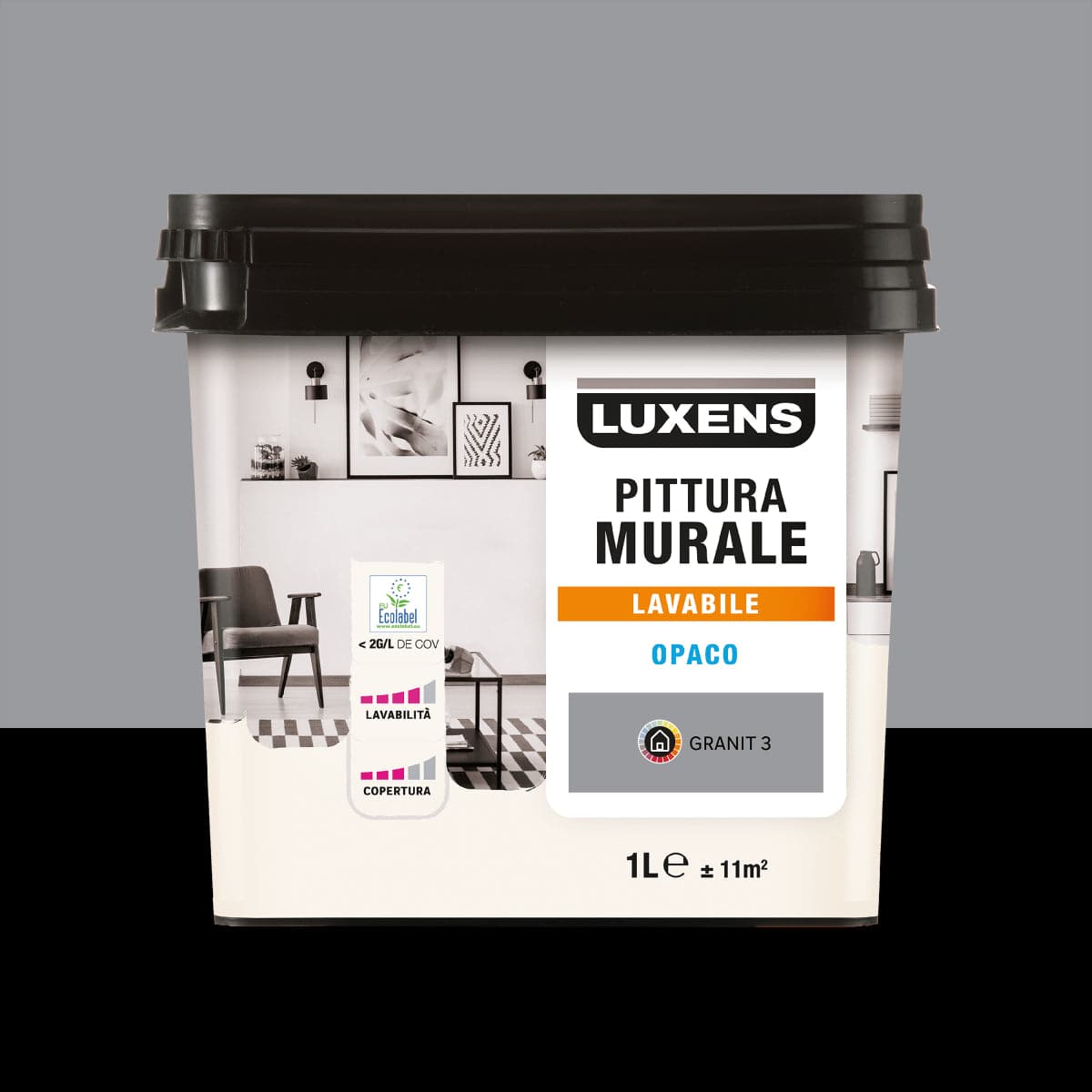 LUXENS WASHABLE GRANITE GREY PAINT 3 1 LITRE
